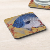  Tropisch Blauw Vis Koraal Marien Oceaanleven Bier Onderzetter (Linkerzijde)