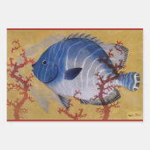  Tropisch Blauw Vis Koraal Marien Oceaanleven Inpakpapier Vel (Voorkant)