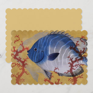  Tropisch Blauw Vis Koraal Marien Oceaanleven Kaart