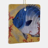  Tropisch Blauw Vis Koraal Marien Oceaanleven Keramisch Ornament (Rechts)