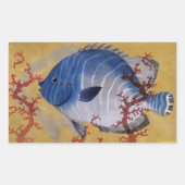  Tropisch Blauw Vis Koraal Marien Oceaanleven Rechthoekige Sticker (Voorkant)