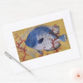  Tropisch Blauw Vis Koraal Marien Oceaanleven Rechthoekige Sticker (Envelop)