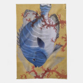  Tropisch Blauw Vis Koraal Marien Oceaanleven Theedoek (Verticaal)