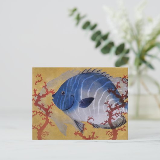 tropisch blauw viskoraal in de zee briefkaart (Staand voorkant)