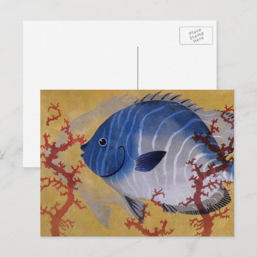  tropisch blauw viskoraal in de zee briefkaart (Voorkant / Achterkant)