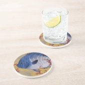  tropisch blauw viskoraal in de zee zandsteen onderzetter (Zijkant)