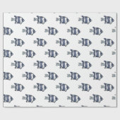Tropisch blauw vispakpapier cadeaupapier (Vlak)