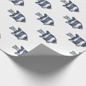 Tropisch blauw vispakpapier cadeaupapier (Hoek)