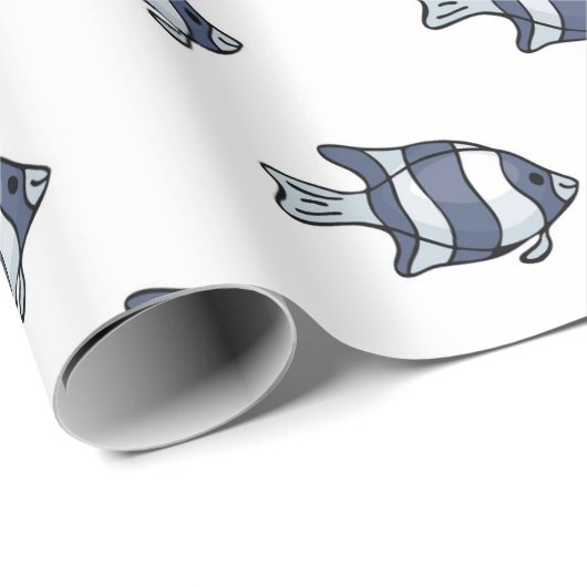 Tropisch blauw vispakpapier cadeaupapier (Rol Hoek)