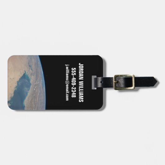 Tropisch blauw water van de Perzische Golf. Bagagelabel (Voorkant horizontaal)