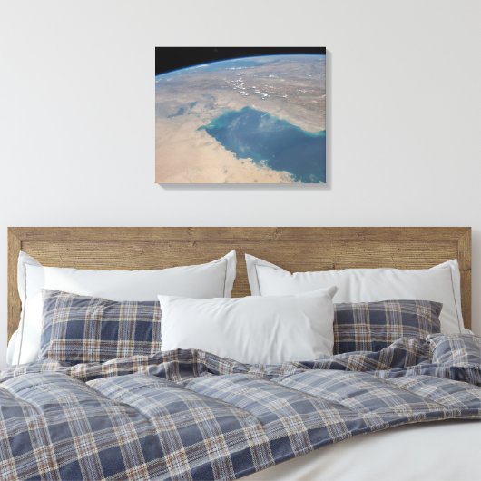 Tropisch blauw water van de Perzische Golf. Canvas Afdruk (Insitu (Slaapkamer))