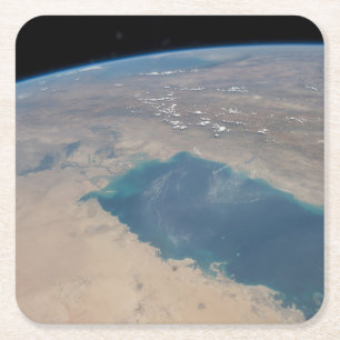 Tropisch blauw water van de Perzische Golf. Kartonnen Onderzetters