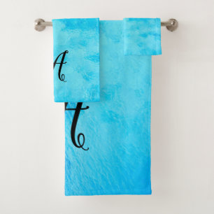 Tropisch blauw waterbad bad handdoek