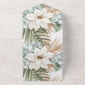 Tropisch Blauw Wit Bloemen Huwelijk All In One Uitnodiging (Buitenkant)