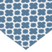 Tropisch blauw wit Ikat Quatrefoil Kunstpatroon Korte Tafelloper (Hoek)