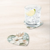 Tropisch Blauw Witte Bloemen Huwelijk Kartonnen Onderzetters (Insitu)