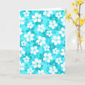 Tropisch blauw-witte Hibiscus-bloem Kaart (Gele Bloem)