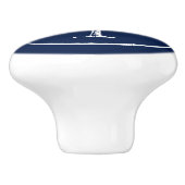 Tropisch blauw witte palmboom, speciaal gepersonal keramische knop (Zijkant)