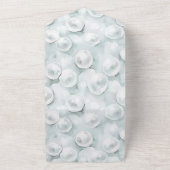 Tropisch Blauw Witte Parels Wedding All In One Uitnodiging (Buitenkant)