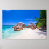Tropisch blauw Zee Sandy Beach Island Poster (Voorkant)