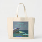 Tropisch blauw zeegezicht Paraplu's Strand Essenti Grote Tote Bag (Voorkant)