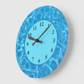 Tropisch blauw zwembad Wandklok (Hoek)