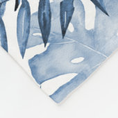 Tropisch blauwe bloemen fleece deken (Hoek)