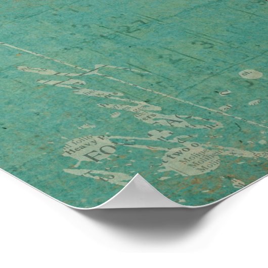 Tropisch Blauwe Boho Giraffes Retro Art Poster (Hoek)