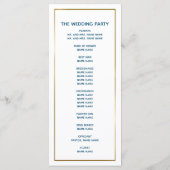 Tropisch blauwe goudpalm Beach Weddenschap Programmakaart (Achterkant)