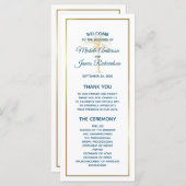 Tropisch blauwe goudpalm Beach Weddenschap Programmakaart (Voorkant / Achterkant)