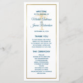 Tropisch blauwe goudpalm Beach Weddenschap Programmakaart (Voorkant)