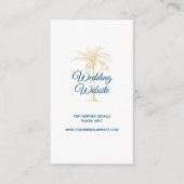 Tropisch blauwe goudpalm Beach Weduwwebsite Informatiekaartje (Voorkant)
