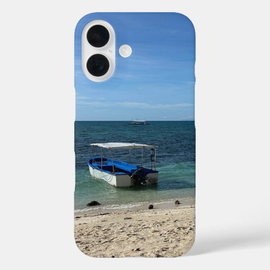 Tropisch Blauwe Oceaan Strand & Boot: Zomer Vibe Case-Mate iPhone Case (Achterkant)