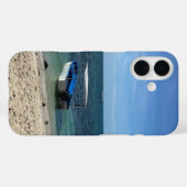 Tropisch Blauwe Oceaan Strand & Boot: Zomer Vibe Case-Mate iPhone Case (Achterkant (horizontaal))