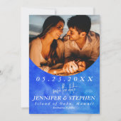 Tropisch-blauwe oceaan strandend de trek van de Gr Save The Date (Voorkant)