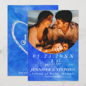 Tropisch-blauwe oceaan strandend de trek van de Gr Save The Date (Voorkant / Achterkant)