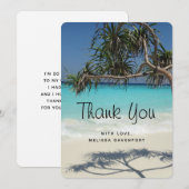 Tropisch blauwe oceaanstrand foto bedankkaart (Voorkant / Achterkant)