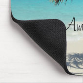 Tropisch blauwe oceaanstrand foto muismat (Hoek)