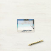 Tropisch blauwe oceaanstrand foto post-it® notes (Op bureau)