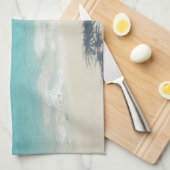 Tropisch blauwe oceaanstrand foto theedoek (Quarter Fold)