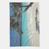 Tropisch blauwe oceaanstrand foto theedoek (Verticaal)