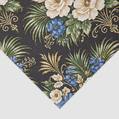 Tropisch Blauwe Palm Bloem Tissuepapier (Detail)