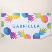 Tropisch blauwe regenbooganzen Aangepast Strandlaken (Voorkant)