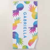 Tropisch blauwe regenbooganzen Aangepast Strandlaken (Voorkant)