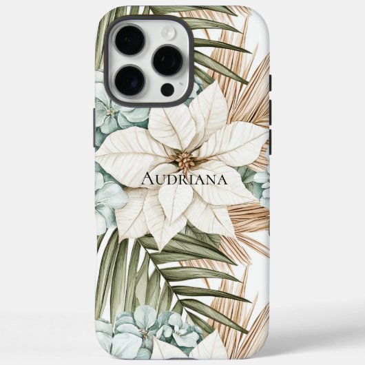 Tropisch blauwe witte bloemen Case-Mate iPhone case (Achterkant)