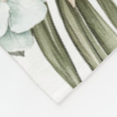 Tropisch blauwe witte bloemen fleece deken (Hoek)