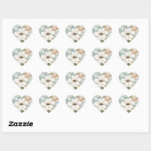 Tropisch blauwe witte bloemen hart sticker (Vel)