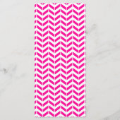 Tropisch Blauwgroen Berry Pink Floral Chevron Wedd Programmakaart (Achterkant)