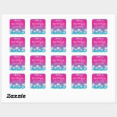 Tropisch Blauwgroen Blauw Roze Bat Mitzvah Vierkante Sticker (Vel)