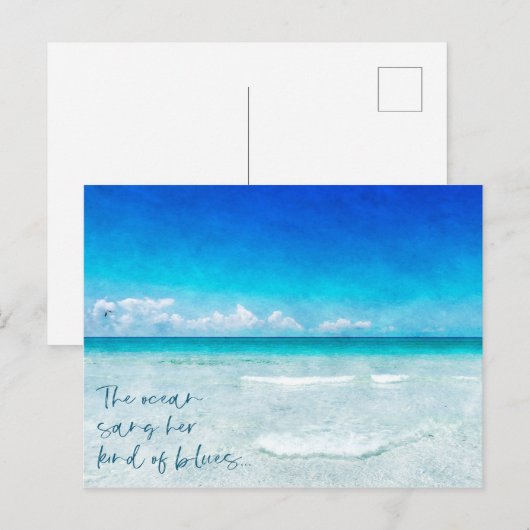 Tropisch Blauwgroen blauw strand van de Golfkust v Briefkaart (Voorkant / Achterkant)